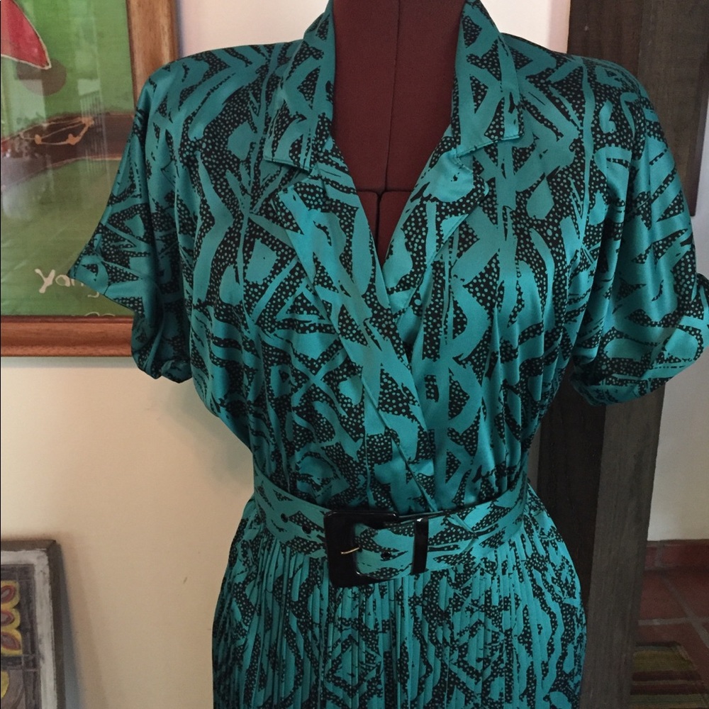 Vintage Joni Blair of California Dress w/ Belt - Picture 2 of 11
